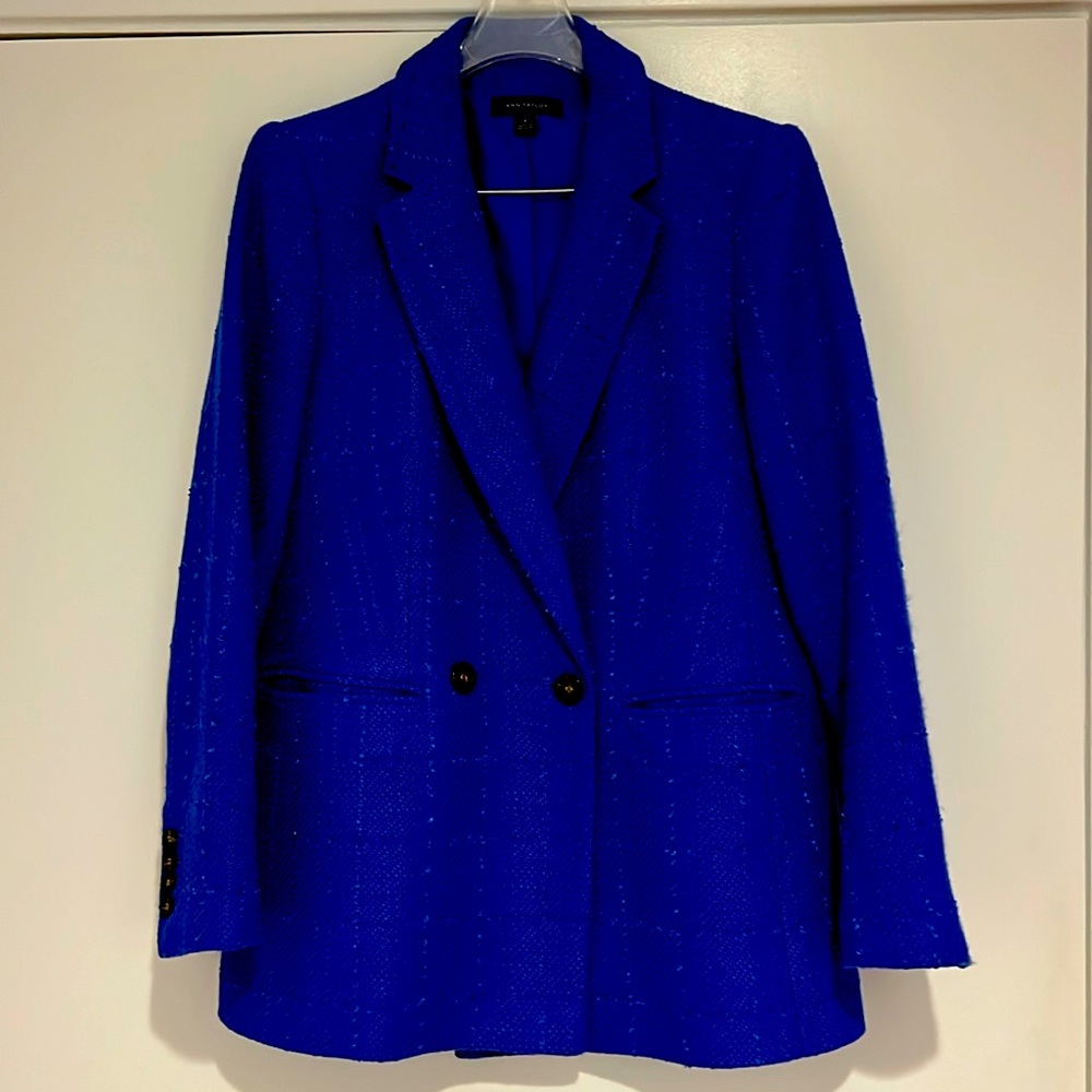 Ann Taylor Double breasted tweed blazer